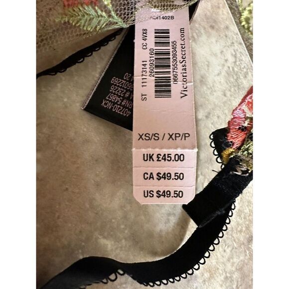 VICTORIA SECRET Dream Angels Floral Embroidered Garter Belt Multicolor XS/S**NWT - Picture 2 of 5